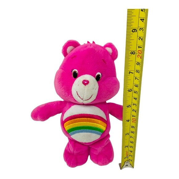 Care Bears Cheer Bear Plush Hot Pink Rainbow Stomach 2014 Just Play Soft Toy 10" - Picture 3 of 10